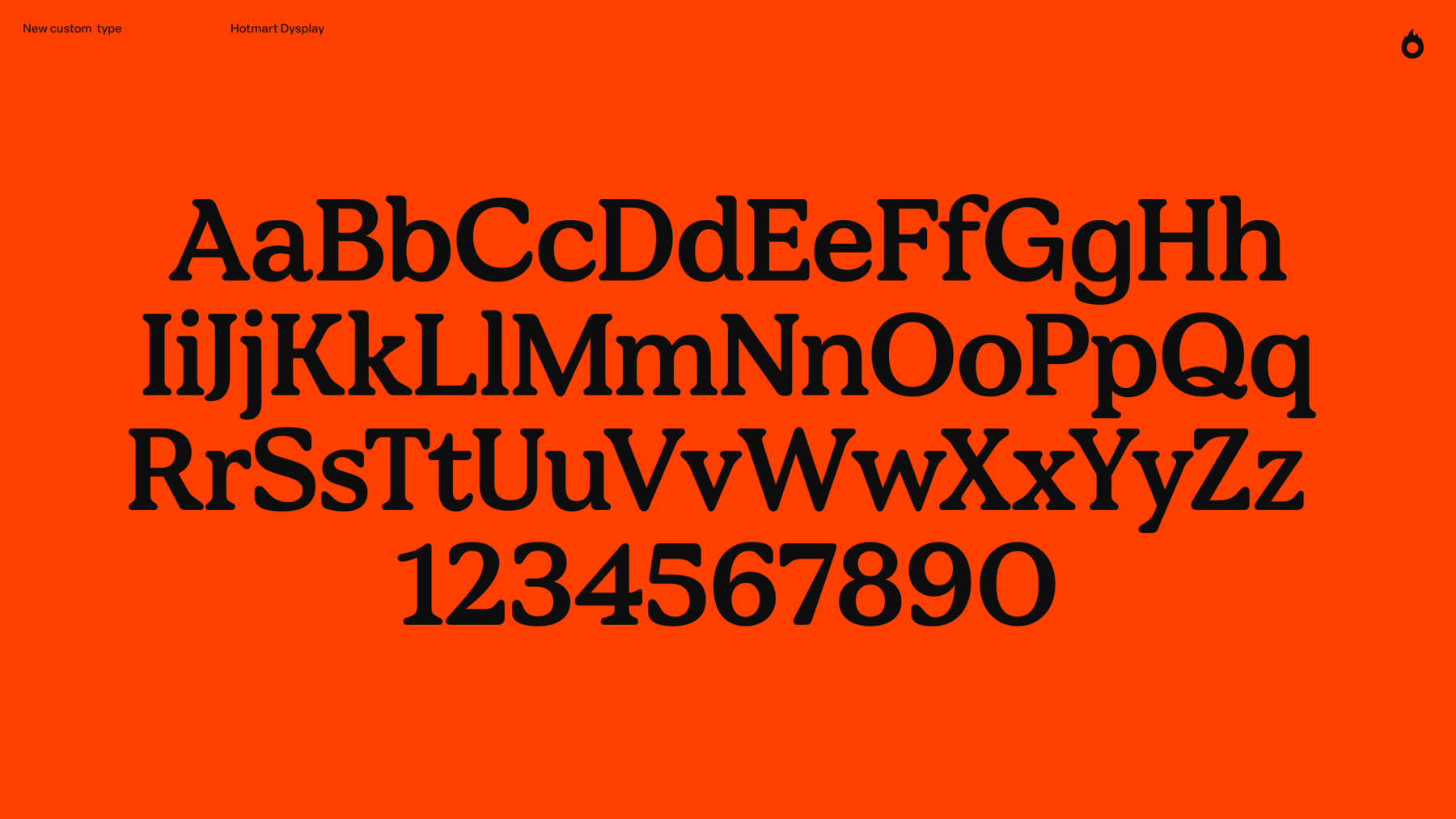 Hotmart Display custom typeface specimen