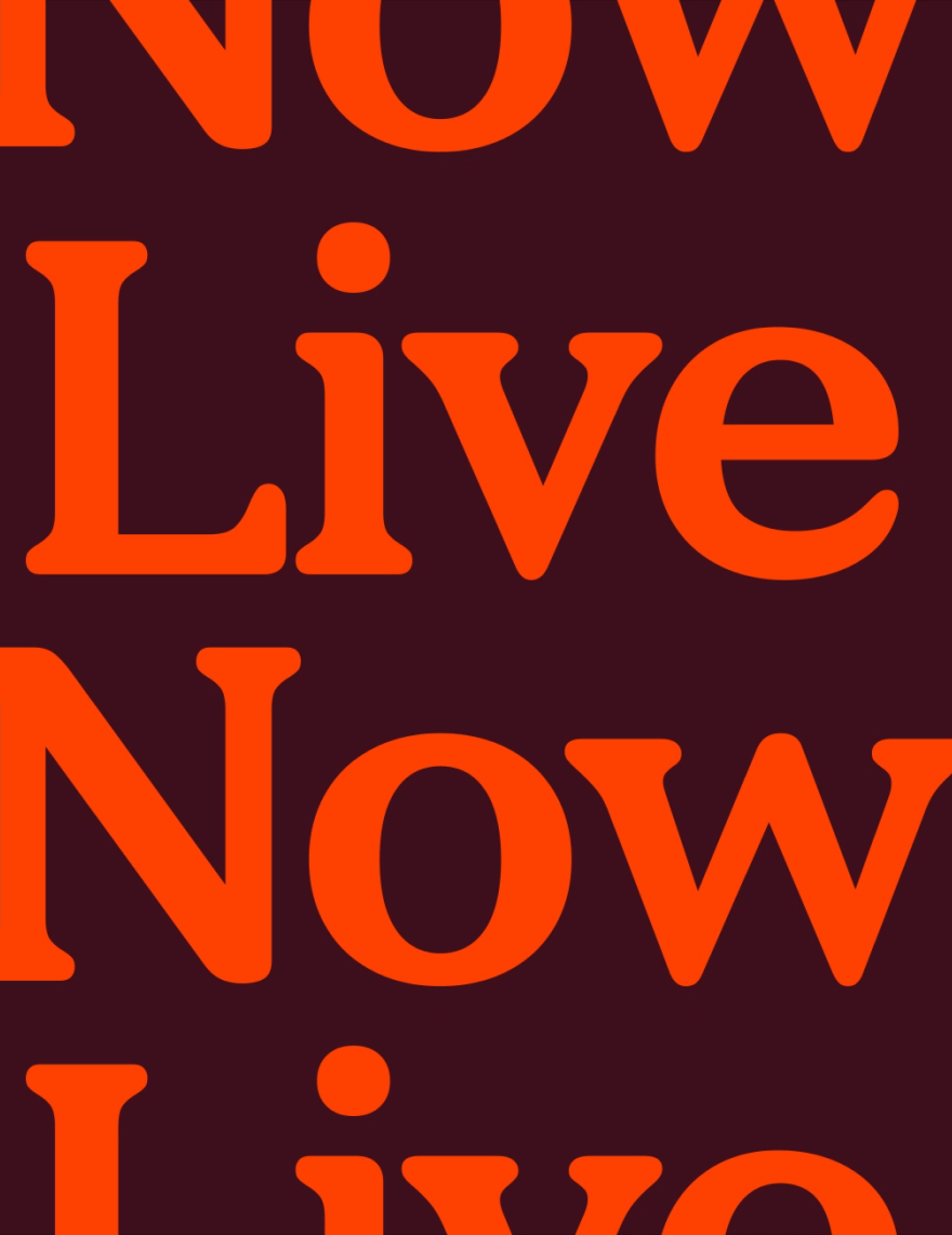 Now Live — type animation