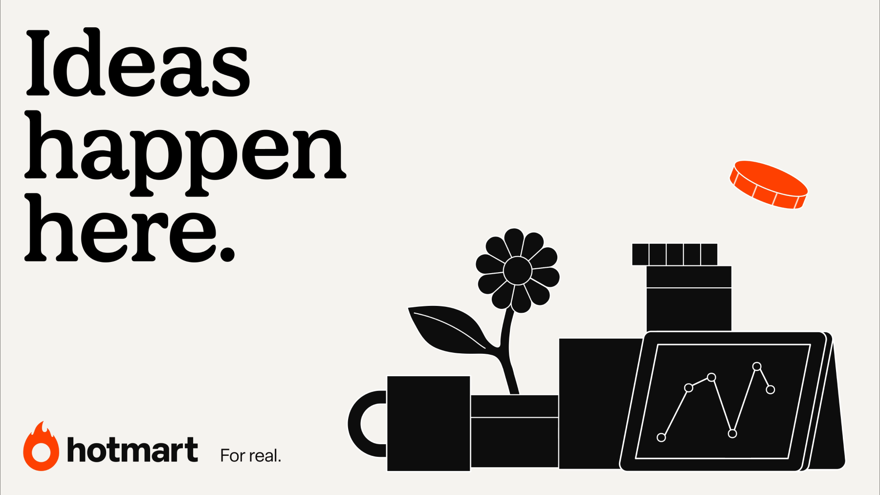 Ideas happen here — illustration layout
